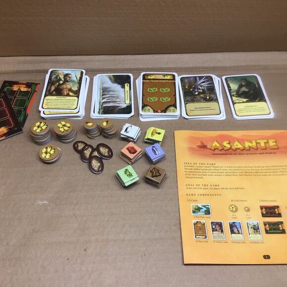 Asante Card Game 2-Player Z-Man Games 2013 OPEN BOX Complete Excellent - Picture 2 of 5